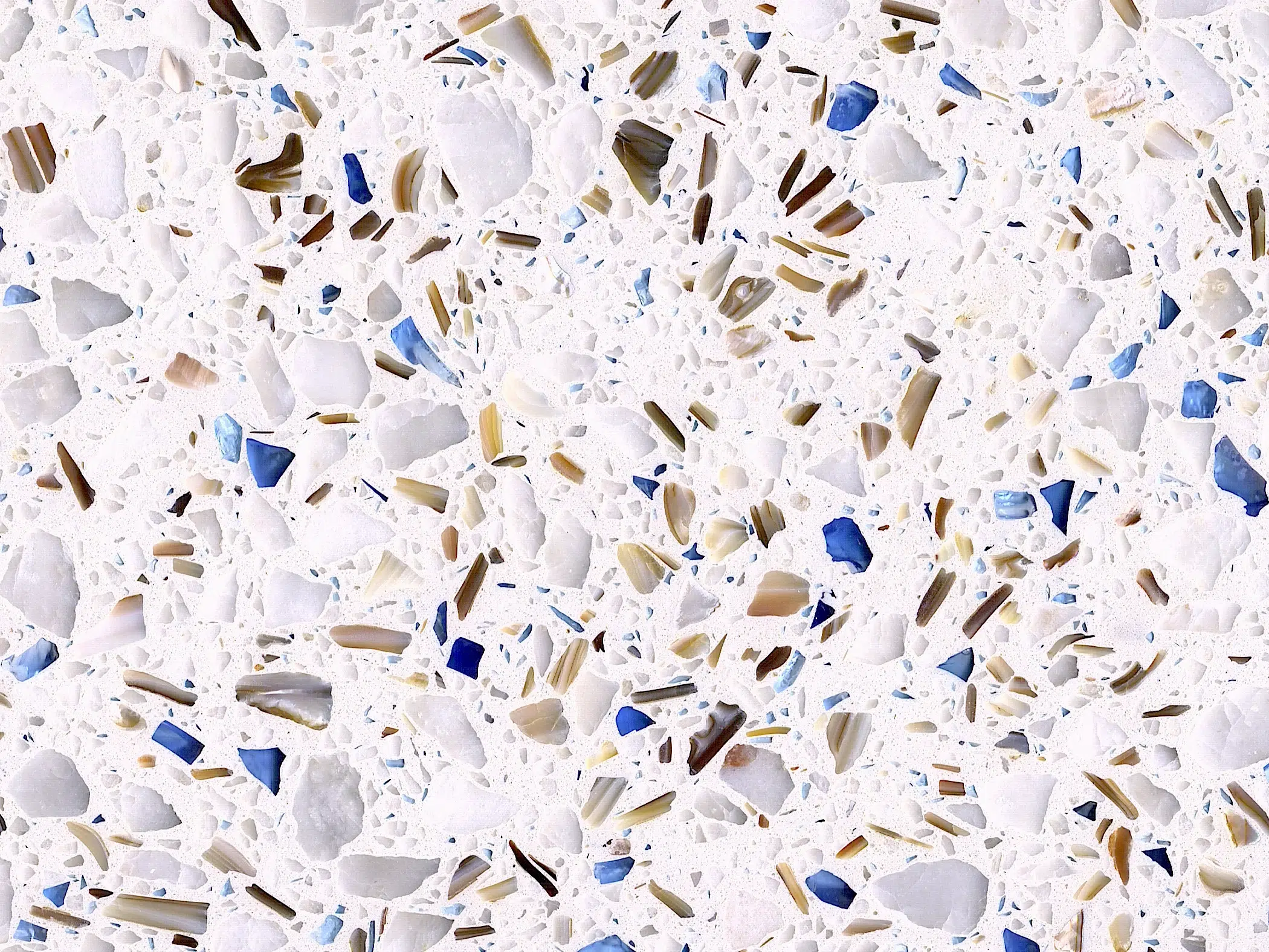 Custom recycled terrazzo, sustainable for modern design.