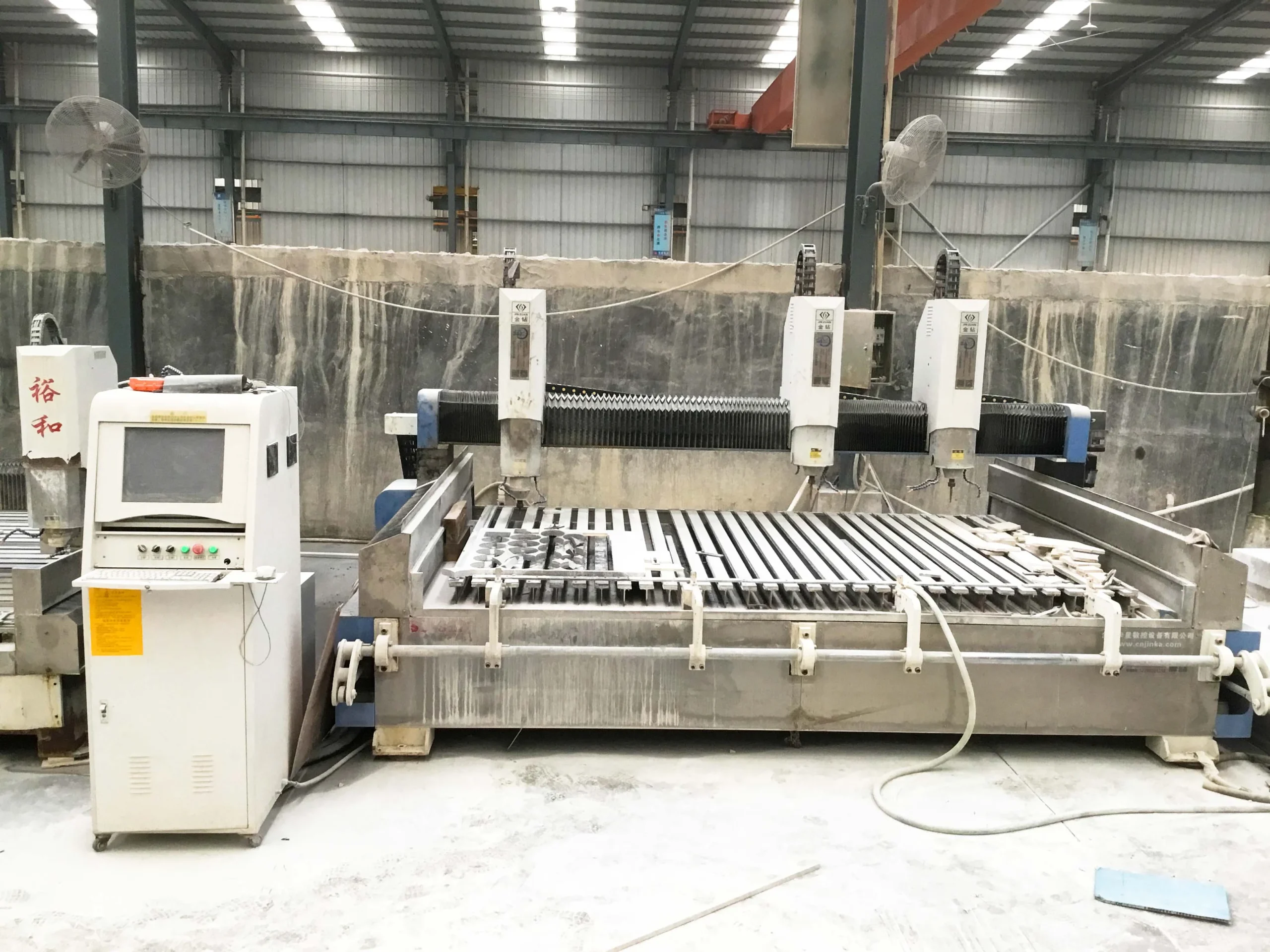 Three-axis CNC waterjet cutting machine for marble and granite processing
