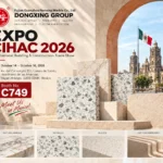 Dongxing inorganic terrazzo booth C749 invite at Expo CIHAC 2026 Mexico City building construction trade show